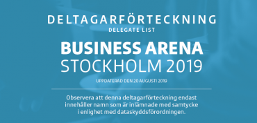 Första deltagarförteckningen för Business Arena Stockholm